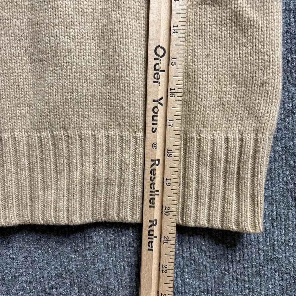 Ralph Lauren Wool Cashmere Sweater Women's Size Medium Beige Knit Quiet Luxury